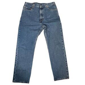 Levis 505 Regular Fit Straight Leg Jeans Mens 36x30 Medium Wash Blue Denim